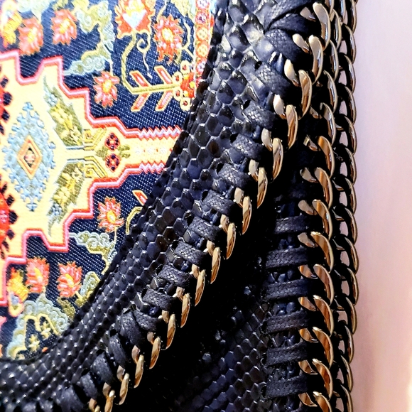 Handmade Boho Clutch Bag Crossbody Purse in Soft Vegan Leather - Picture 5 of 12